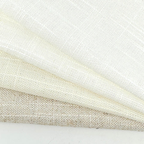 Solid Plain Sheer Net Linen Blend Fabric by the Yard / 118" Wide / CL1063