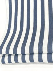 3/8" Narrow Thin Stripe 100% Natural Linen Flat Roman Shade / CL1102