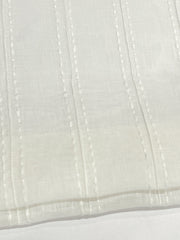 Embroidery Dot and Texture Stripe Blend sheer Linen Flat Roman Shade, Window treatment/CL1126