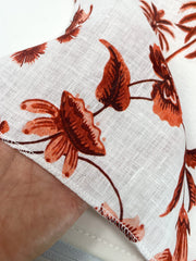 Floral Plants Handkerchief Light Weight 100% Linen Fabric By The Yard, Dress, Skirt, Pant, Curtain, Drapery, Table Top, 57" Width/CL1109