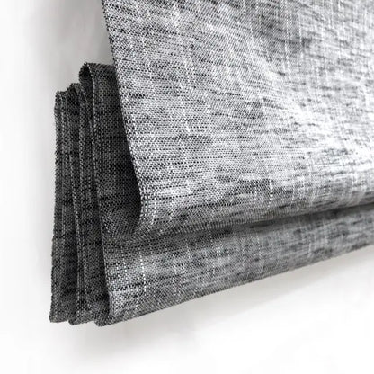 Dark Gray Rustic Texture Sheer Linen Flat Roman Shade, CL1034