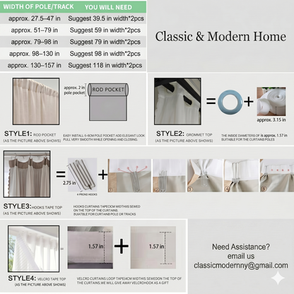 Textured Cream Farmhouse Sheer Drapery, CD1001