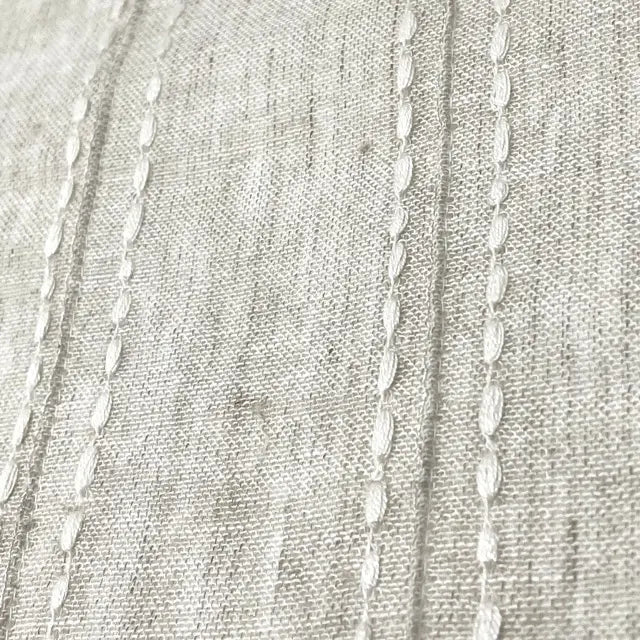 Embroidered Dots Stripes Sheer Linen Fabric by the yard, 54"Width, CL1126