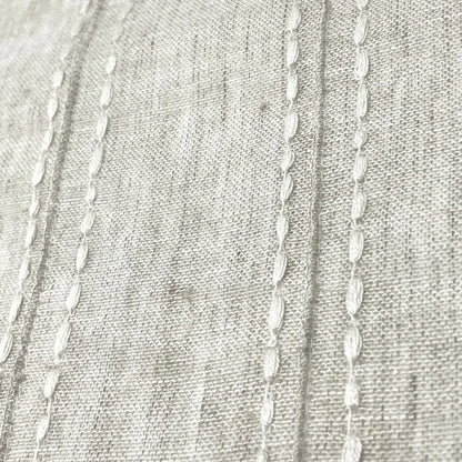 Embroidered Dots Stripes Sheer Linen Fabric by the yard, 54"Width, CL1126