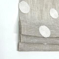 Circle Round Polka Dots Geometric Linen Fabric Flat Roman Shade / CL1072