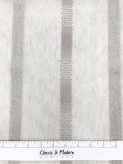 Dot and Texture Stripe Embroidery Blend sheer Linen Flat Roman Shade, Window treatment/CL1118