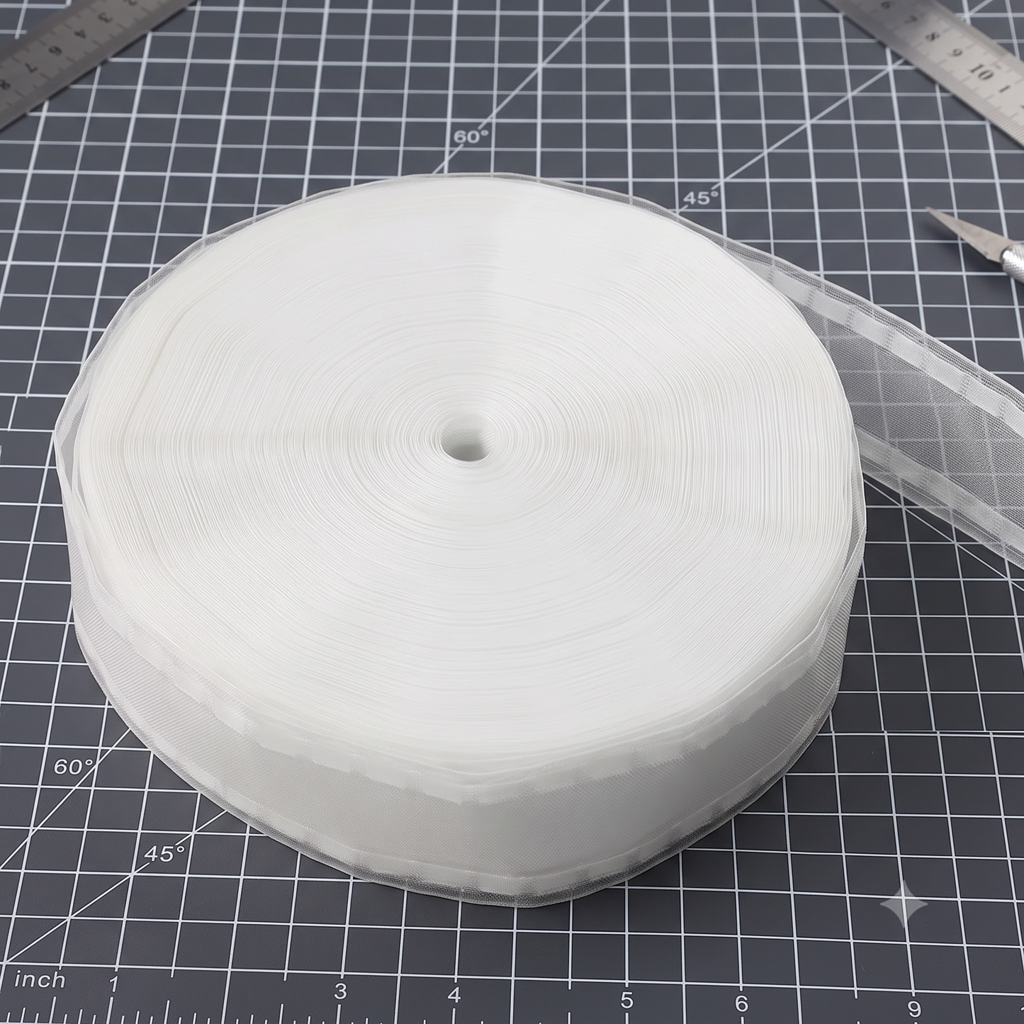 Premium White Curtain Heading Tape - 3" Wide Nylon/Cotton Blend for Pinch Pleat & Rod Pocket Drapery DIY