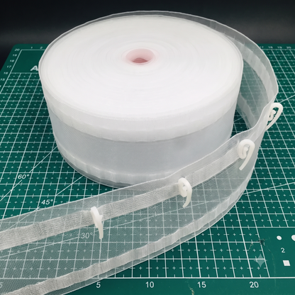 Premium White Curtain Heading Tape - 3" Wide Nylon/Cotton Blend for Pinch Pleat & Rod Pocket Drapery DIY