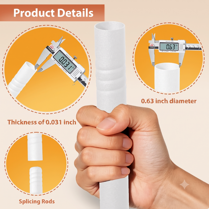 5/8" White Double Curtain Rod Set – Adjustable Metal Drapery Poles with Brackets for Layered Windows | CH1012