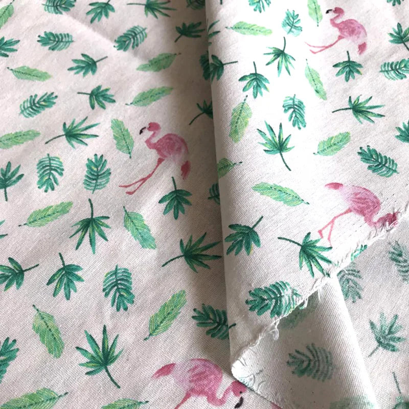 Premium Printed Linen Cotton Blend Fabrics for Sewing, Embroidery, and Home Decor, CA1002