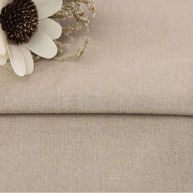Solid Color Linen Cotton Fabric for Needlework, Embroidery and Patchwork, CA1001