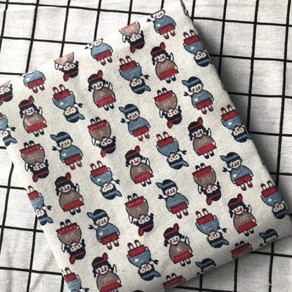 Premium Printed Linen Cotton Blend Fabrics for Sewing, Embroidery, and Home Decor, CA1002