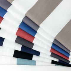 2" Stripe Faux Linen Flat Roman Shade / CL1092