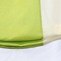 Green & White Two-Tone Natural Linen Relaxed Roman Shade/CL1010