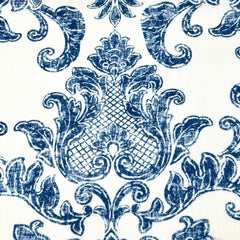 French Floral Damask Digital Print Faux Linen Fabric / 110" Width / CL1091