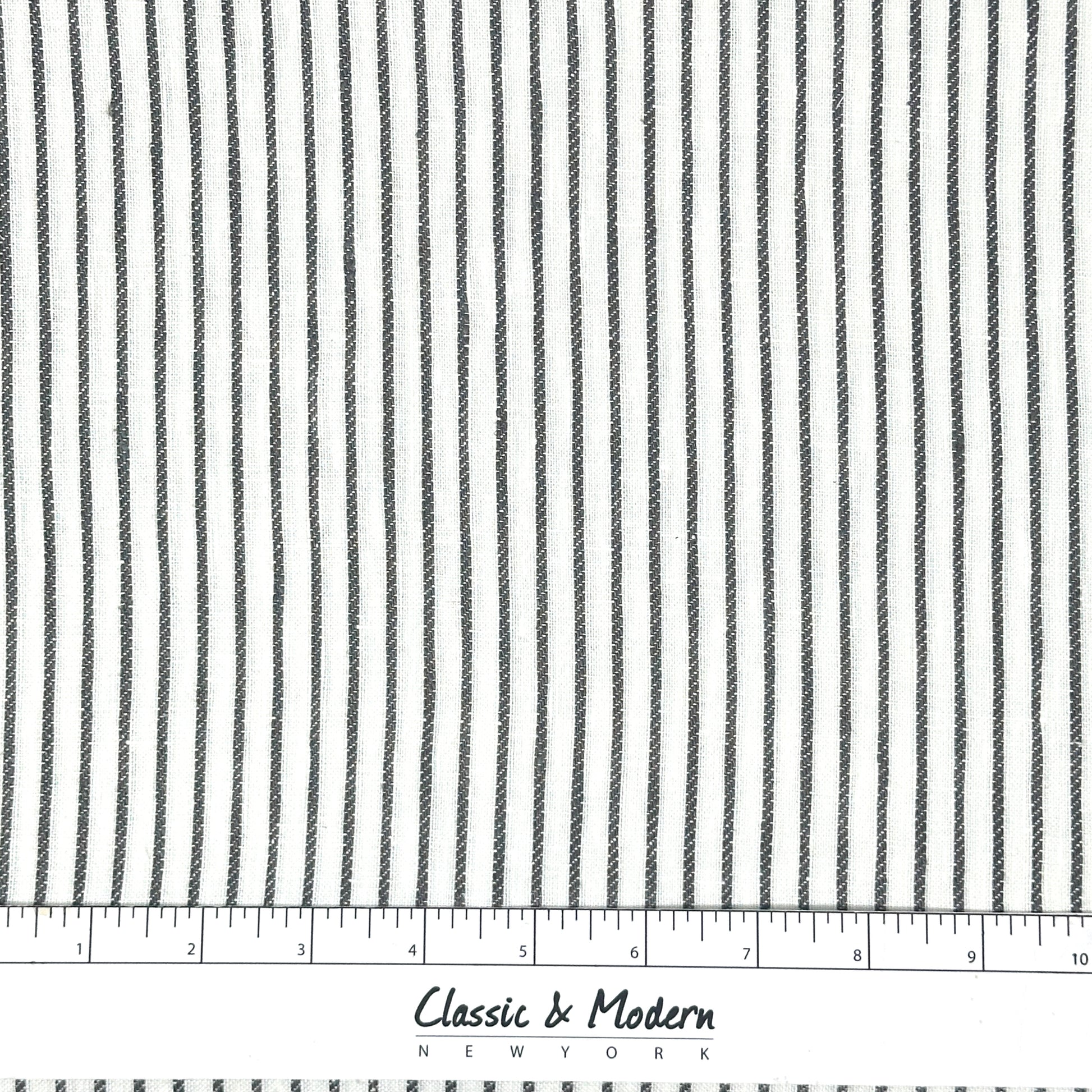1/2" Narrow Stripe Natural Linen Fabric Custom Flat Roman Shade/CL1002 - Classic & Modern Home
