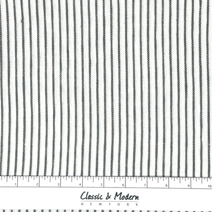 1/2" Narrow Stripe Natural Linen Fabric Custom Flat Roman Shade/CL1002 - Classic & Modern Home