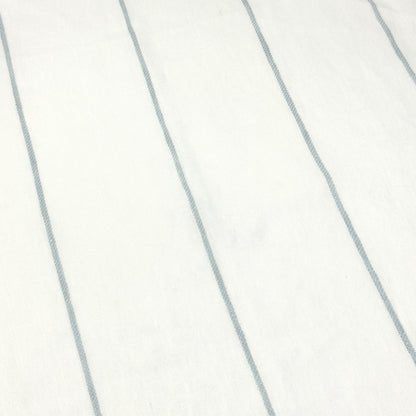 Light Green Wide Thin Striped 100% Linen Custom Made Flat Roman Shade/CL1003 - Classic & Modern Home