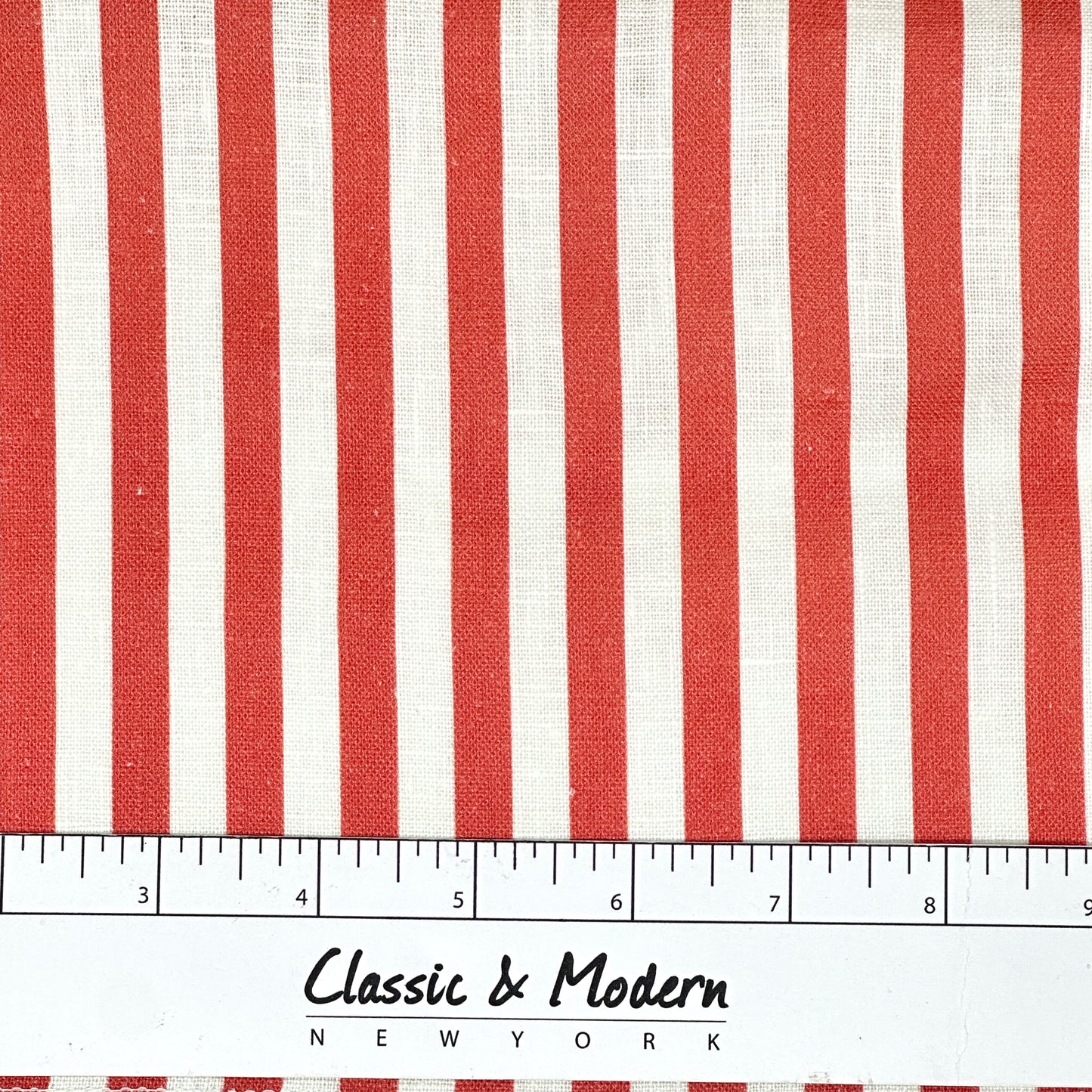 3/8" Narrow Thin Stripe 100% Natural Linen Flat Roman Shade, CL1102