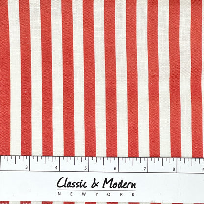 3/8" Narrow Thin Stripe 100% Natural Linen Flat Roman Shade, CL1102