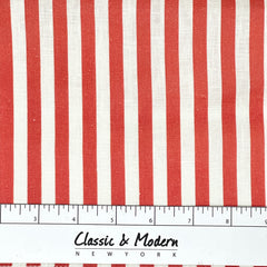 3/8" Narrow Thin Stripe 100% Natural Linen Flat Roman Shade / CL1102