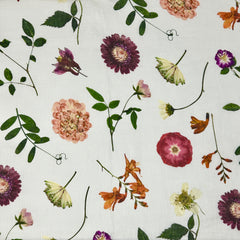 Floral Plants Handkerchief Light Weight 100% Linen Fabric By The Yard/58" Width/CL1109