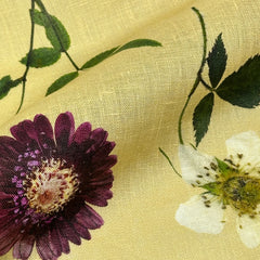 Floral Plants Handkerchief Light Weight 100% Linen Fabric By The Yard/58" Width/CL1109