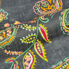 Heritage Paisley Handkerchief Lightweight 100% Linen Fabric by the Yard / 57" Width / CL1116