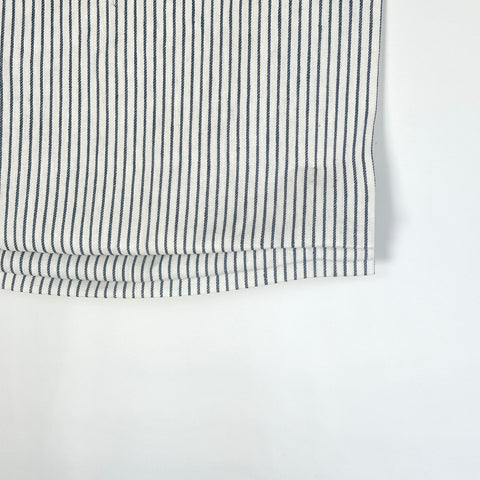 1/2" Narrow Stripe Natural Linen Fabric Custom Relaxed Casual Roman Shade/CL1002