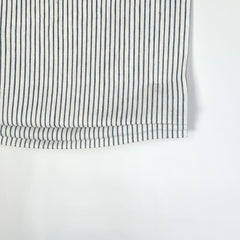 1/2" Narrow Stripe Natural Linen Fabric Custom Relaxed Casual Roman Shade/CL1002