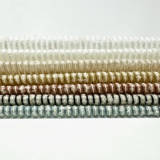 Rustic Striped Textured Semi-Sheer Fabric By The Yard | 118"Width | CL1169