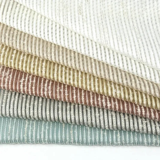 Rustic Striped Textured Semi-Sheer Fabric By The Yard, 118"Width, CL1169