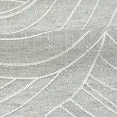 Wave Embroidery Geometric Blend Linen Sheer Fabric by the Yard / 54" Width / CL1136