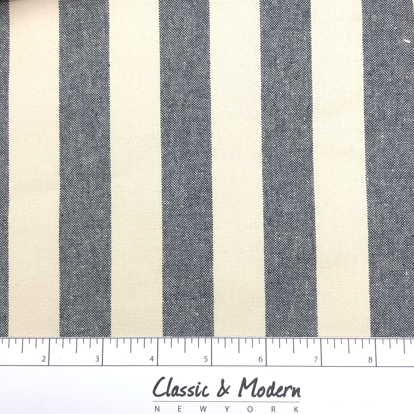 Cotton British Stripes Flat Roman Shade, CL1025