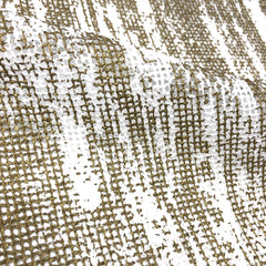 Abstract Linen Blend Sheer Fabric By The Yard, Antique Gold, Antique Silver, Curtain, Drapery, Table Top, 54" Width/CL1031