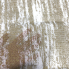 Abstract Linen Blend Sheer Fabric By The Yard, Antique Gold, Antique Silver, Curtain, Drapery, Table Top, 54" Width/CL1031