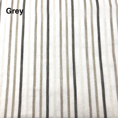 Multi Stripe Linen Blend Embroidered Sheer Linen Flat Roman Shade/ 118" Width / CL1033