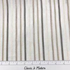 Multi Stripe Linen Blend Embroidered Sheer Linen Flat Roman Shade/ 118" Width / CL1033