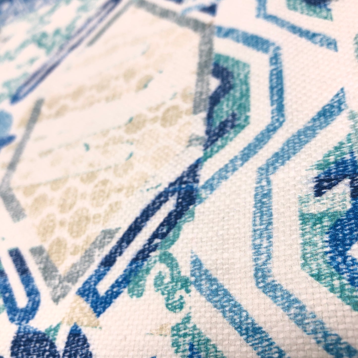 Mosaic Geometric Contemporary Linen Custom Roman Shade/CL1036 - Classic & Modern Home