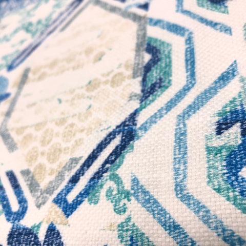 Mosaic Geometric Print Linen Blend Fabric by the Yard/54" Width/CL1036 - Classic & Modern Home