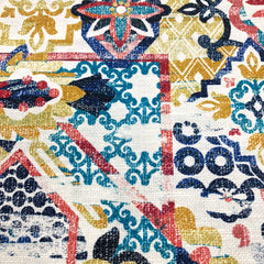 Mosaic Geometric Print Linen Blend Fabric by the Yard/54" Width/CL1036 - Classic & Modern Home