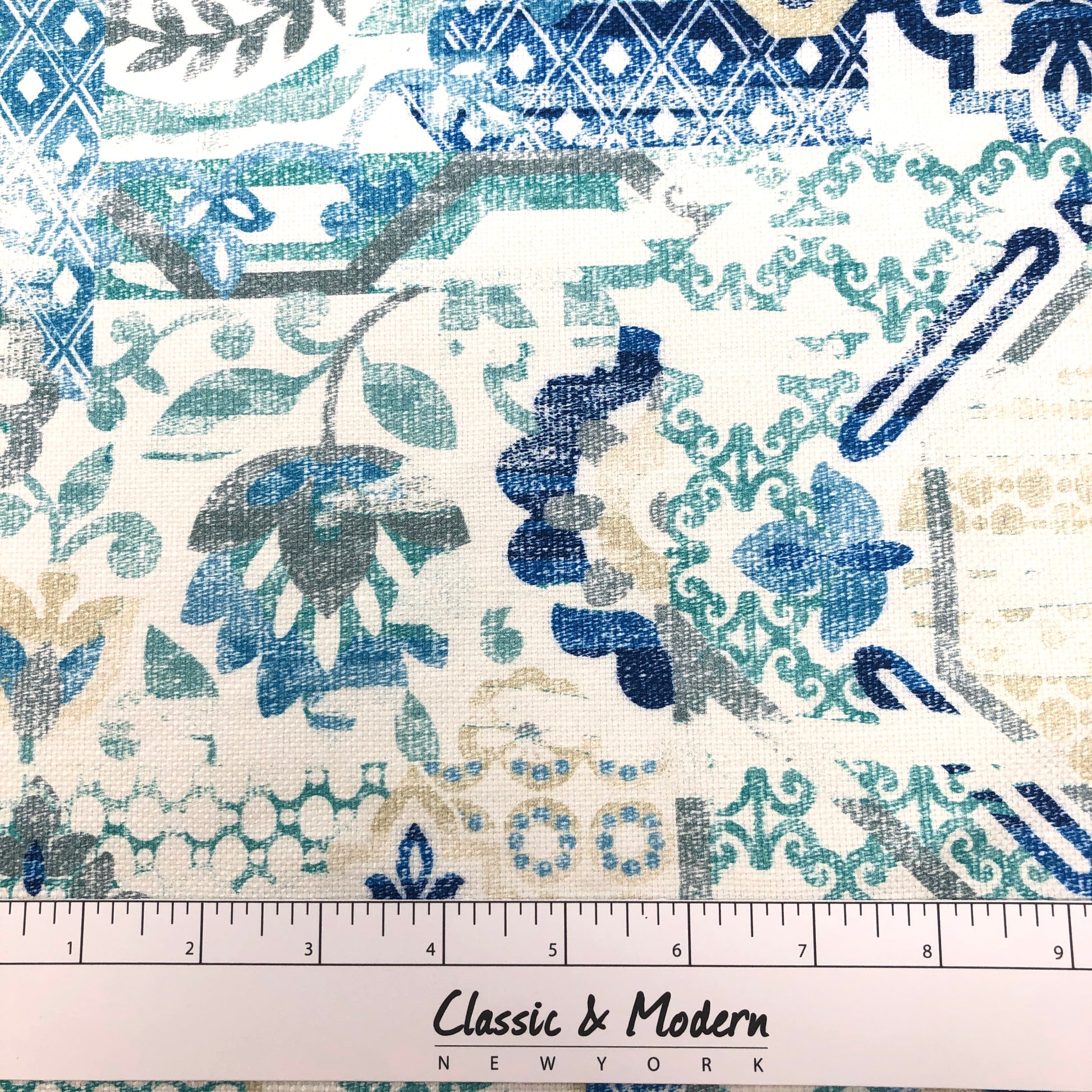 Mosaic Geometric Contemporary Linen Custom Roman Shade/CL1036 - Classic & Modern Home