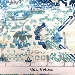 Mosaic Geometric Contemporary Linen Custom Roman Shade/CL1036 - Classic & Modern Home