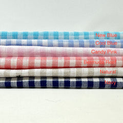 Checkered Pattern 100% Natural Linen Flat Roman Shade, Relaxed Roman Shade/CL1083