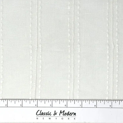 Embroidery Dot and Texture Stripe sheer Linen Flat Roman Shade, CL1126
