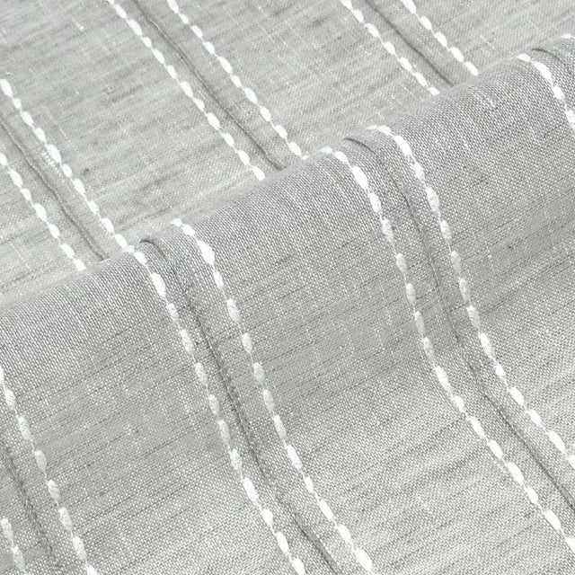 Embroidered Dots Stripes Sheer Linen Fabric by the yard, 54"Width, CL1126