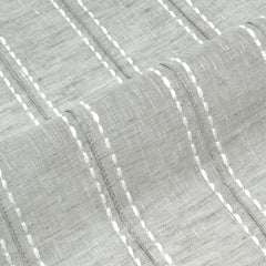 Sheer Linen Fabric with Embroidered Dots & Stripes / 54" Width / CL1126