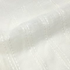 Sheer Linen Fabric with Embroidered Dots & Stripes / 54" Width / CL1126