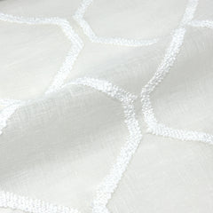 Embroidery Modern Geometric Blend Sheer Linen Fabric By The Yard / 54" Width / CL1133