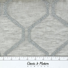 Embroidery Modern Geometric Blend Sheer Linen Fabric By The Yard / 54" Width / CL1133